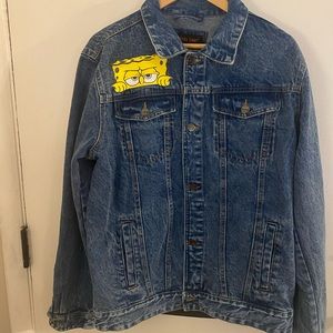MEMBERS ONLY Spongebob denim jacket size Large